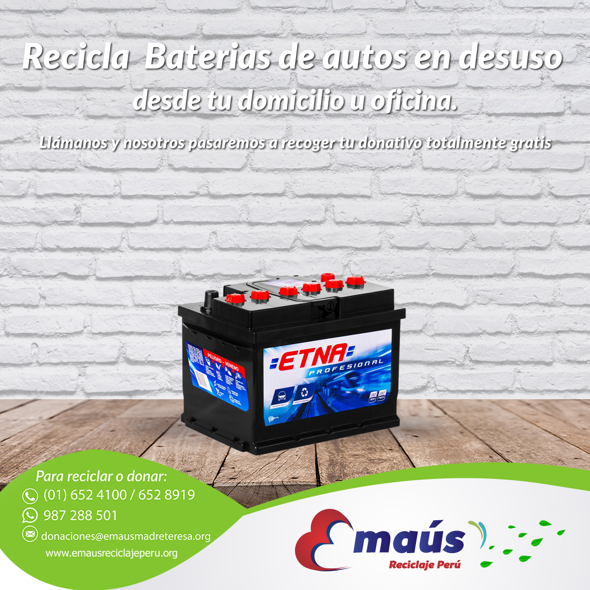 Emaús Reciclaje Perú - Reciclaje de Baterias en Lima
