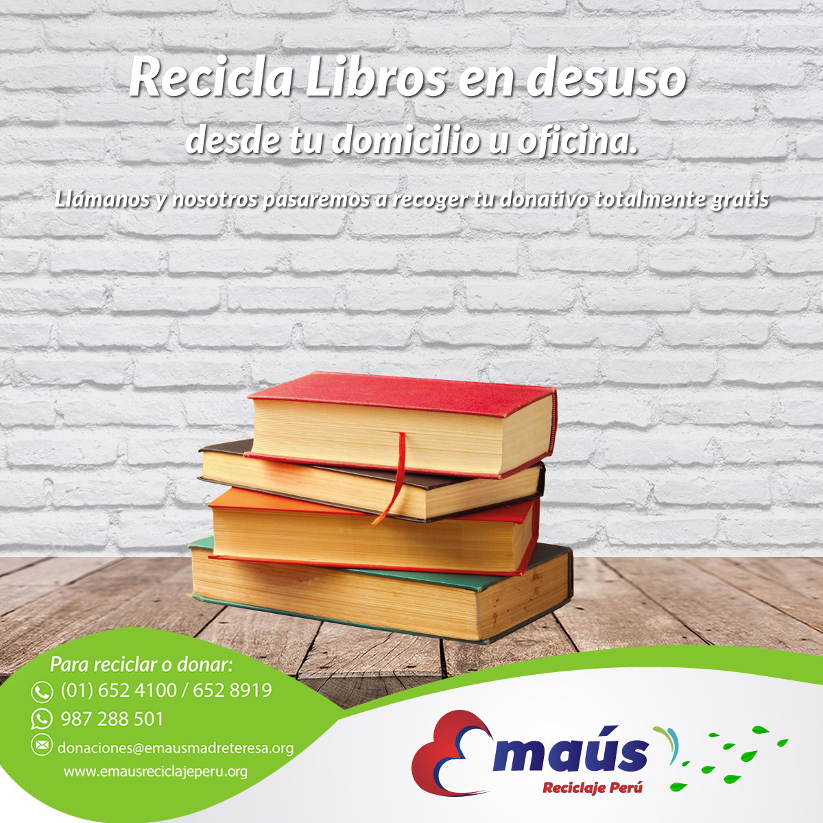 Emaús Reciclaje Perú - Reciclaje de libros en desuso